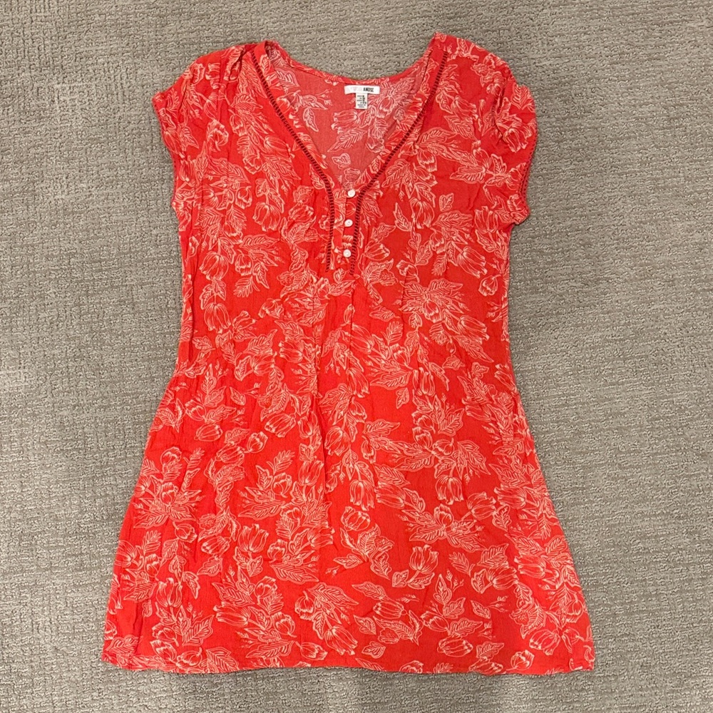 Amuse Society Red Floral Mini Dress